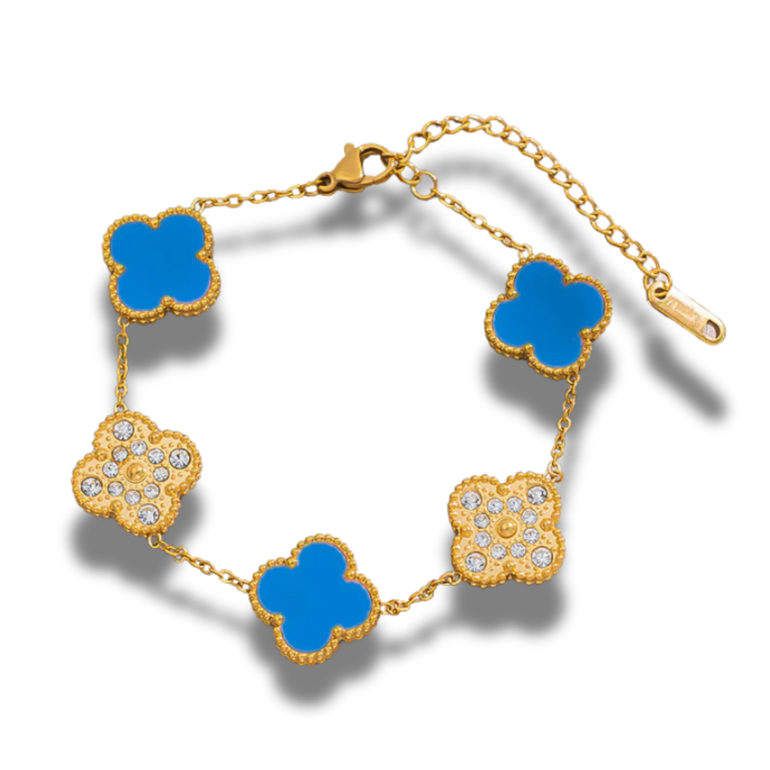 SERAYA – Zweifarbiges Cloverleaf-Armband, 18K vergoldet