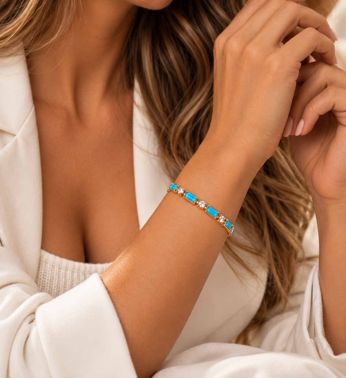 AZURÉ – Armband mit türkisblauen Steinen