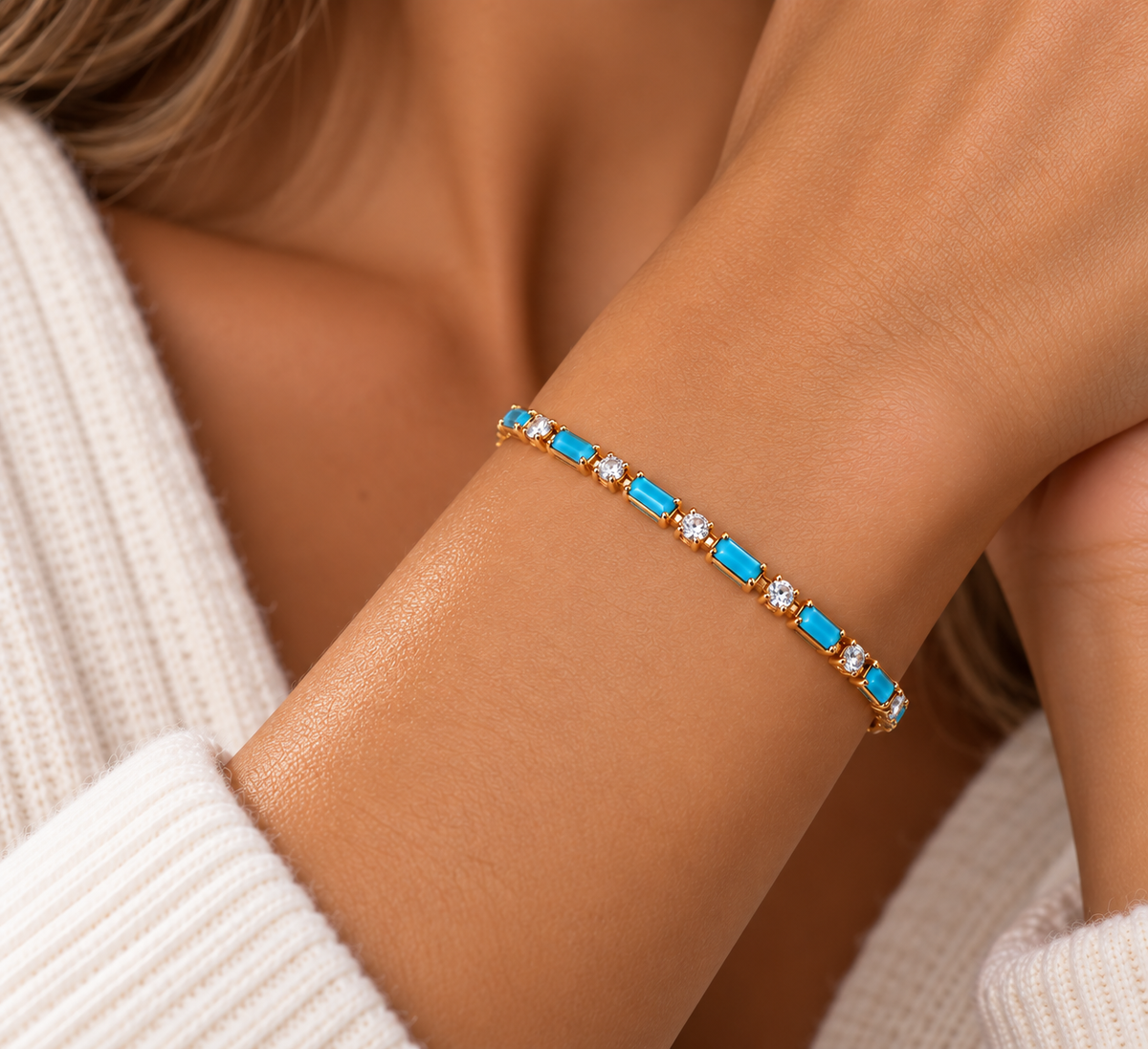 AZURÉ – Armband mit türkisblauen Steinen